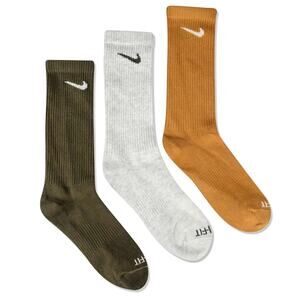 Nike Everyday Plus Lightweight Crew Socks 3 Pack Men Medium DC7537-909 DRI-FIT